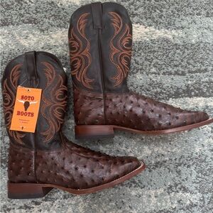 Soto Boots Men's Leather Western Boots Size 11